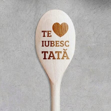 Personalised wooden spoon - I love you