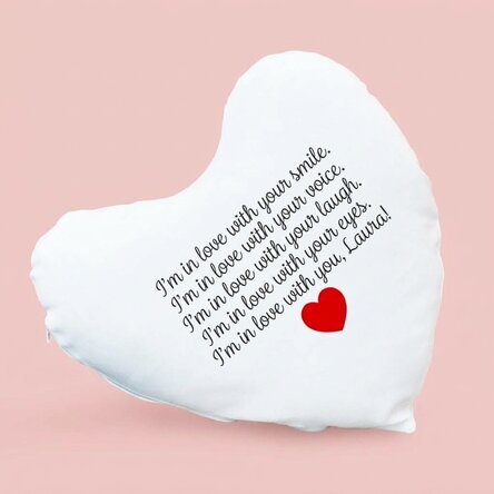 Personalised heart-shaped cushion - I