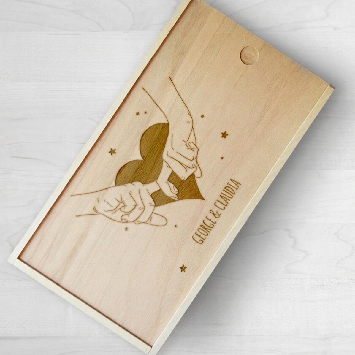 Personalised wooden gift box - Story for two