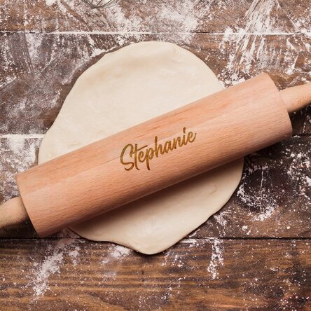 Wooden rolling pin personalised with your name
