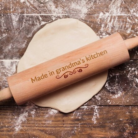 Personalised wooden rolling pin - Made in...