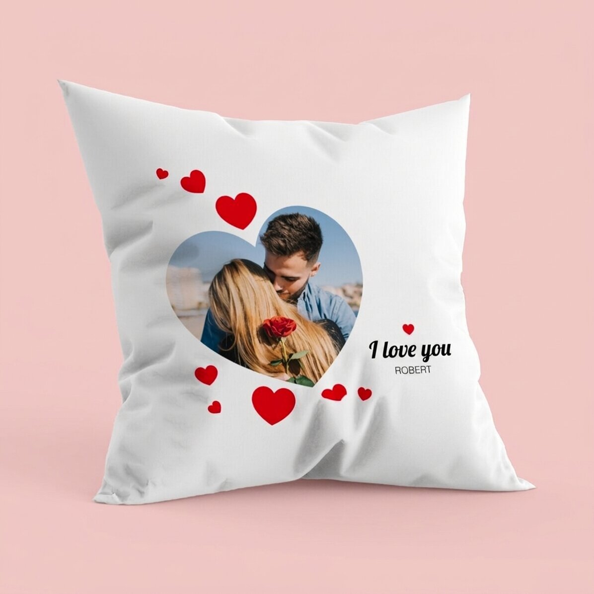 Personalised cushion with a photo - P.S. I love you