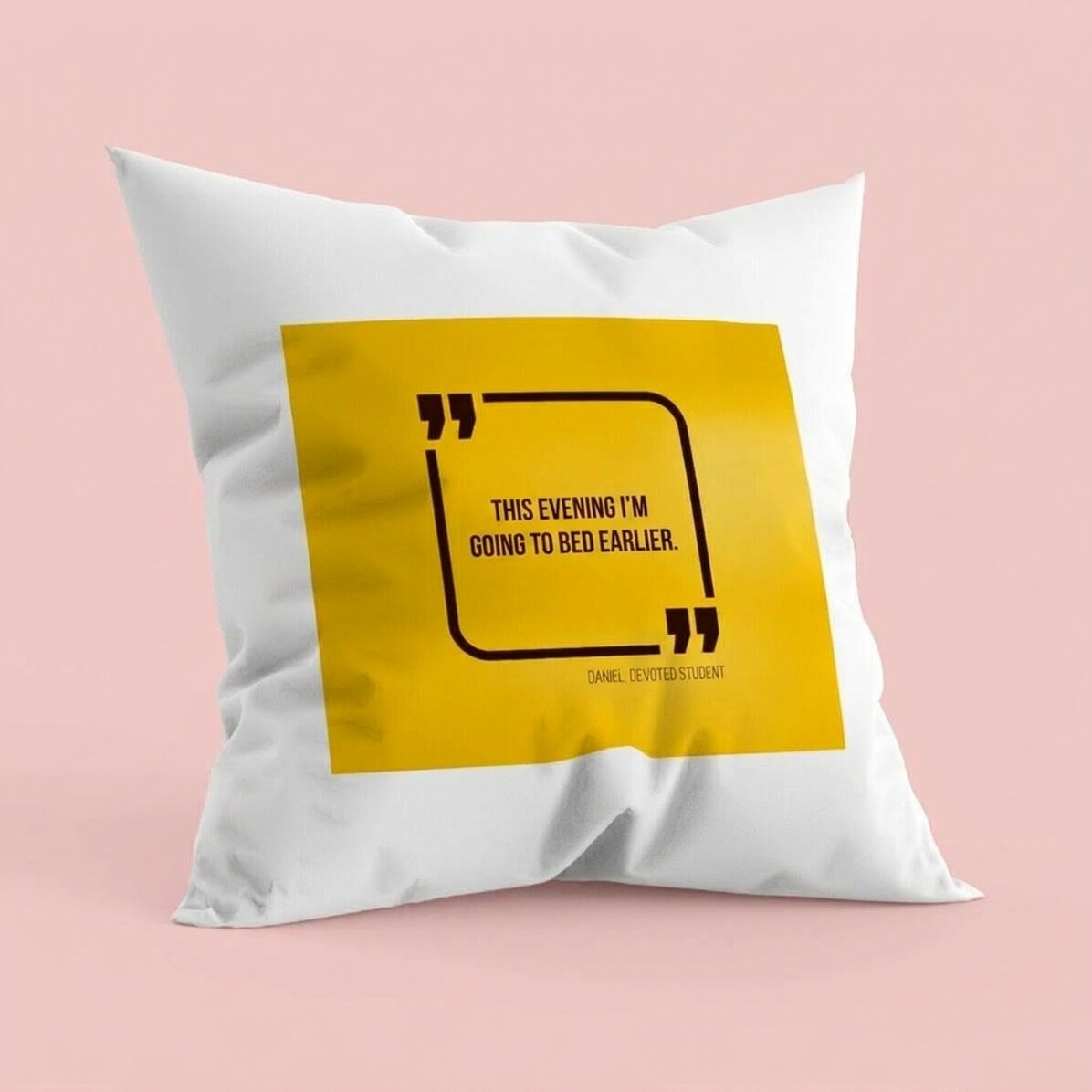 Personalised cushion with a quote