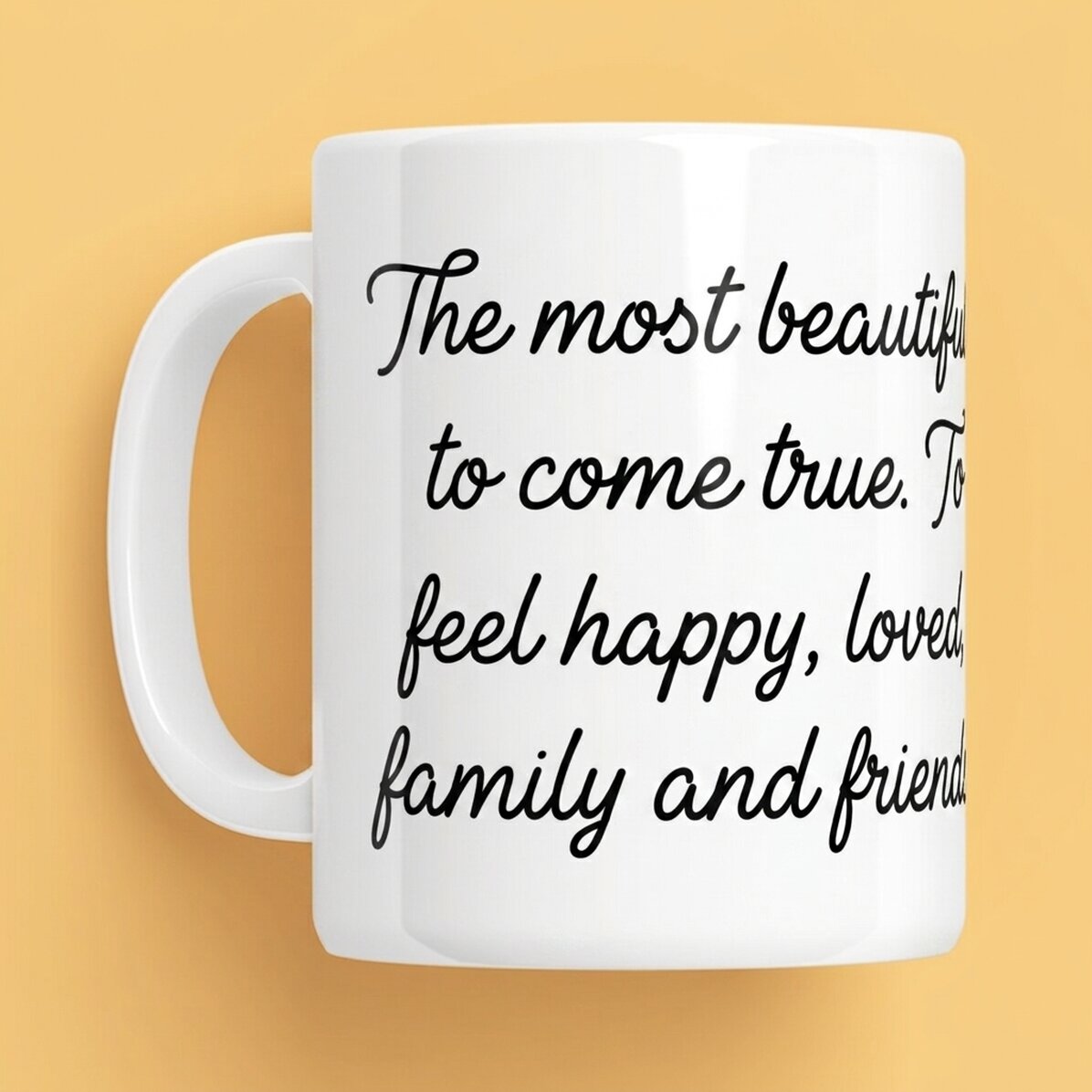 Personalised mug with text