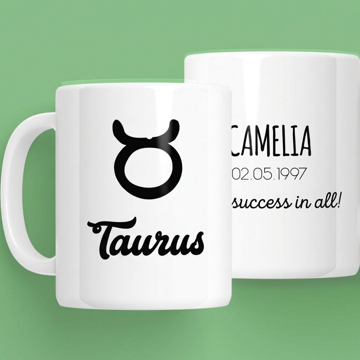 Personalised zodiac mug with text - Taurus