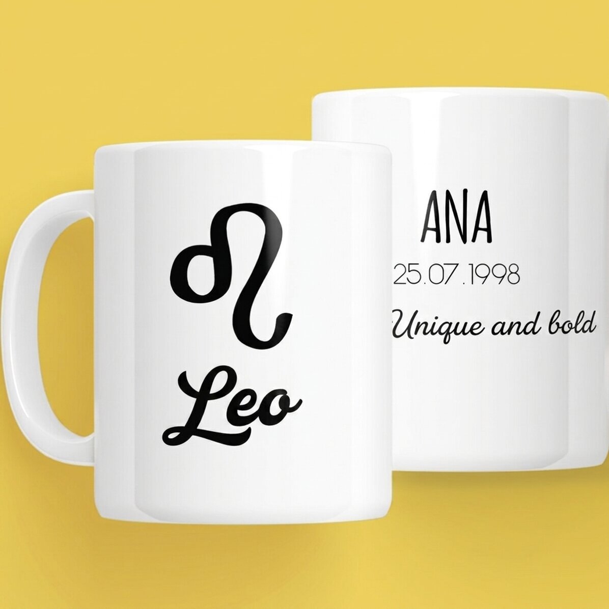 Personalised zodiac mug with text - Leo