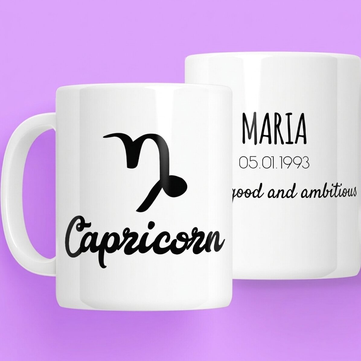 Personalised zodiac mug with text - Capricorn