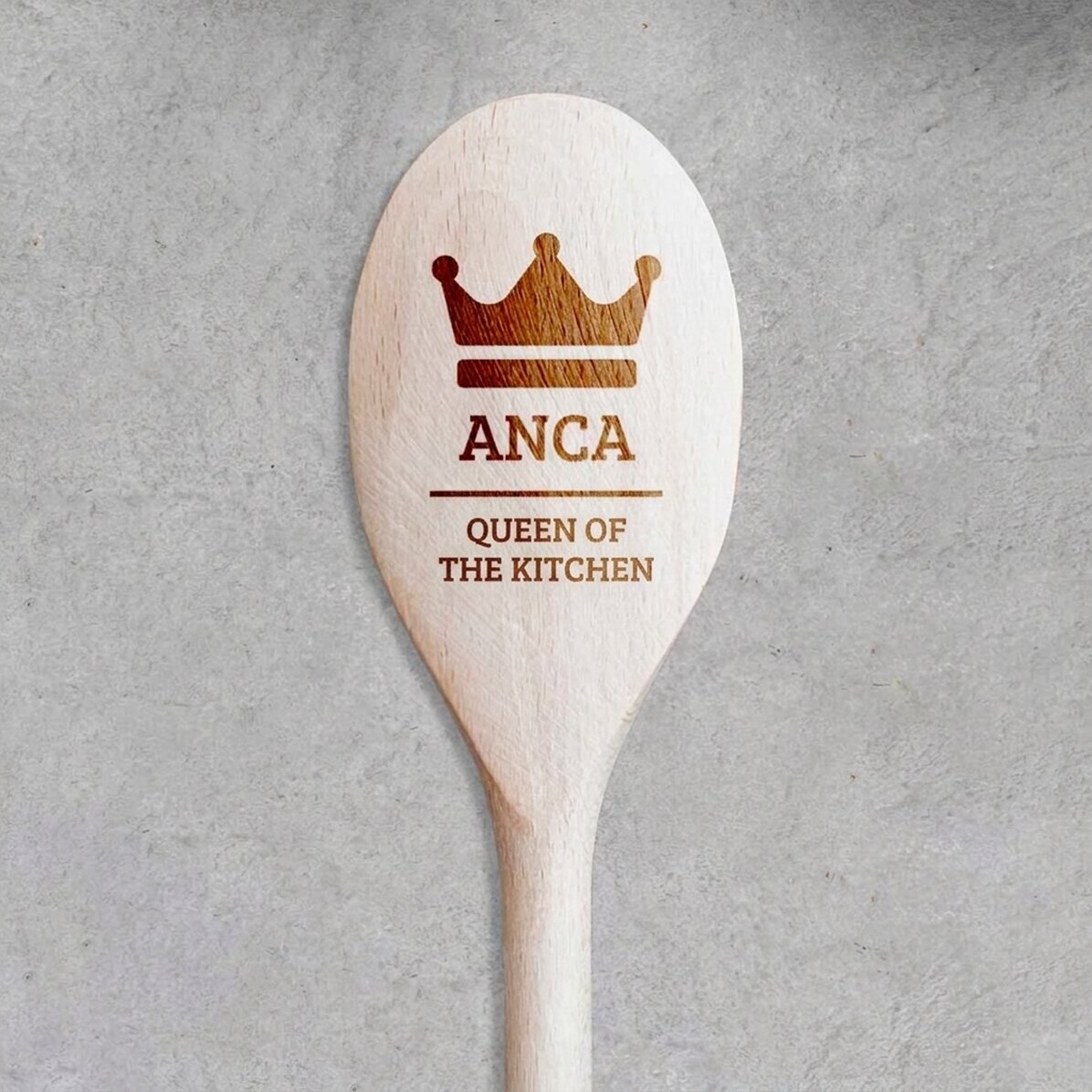Personalised wooden spoon - Crown