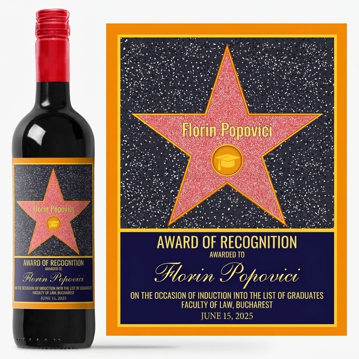 Personalised wine - Star of gratitude