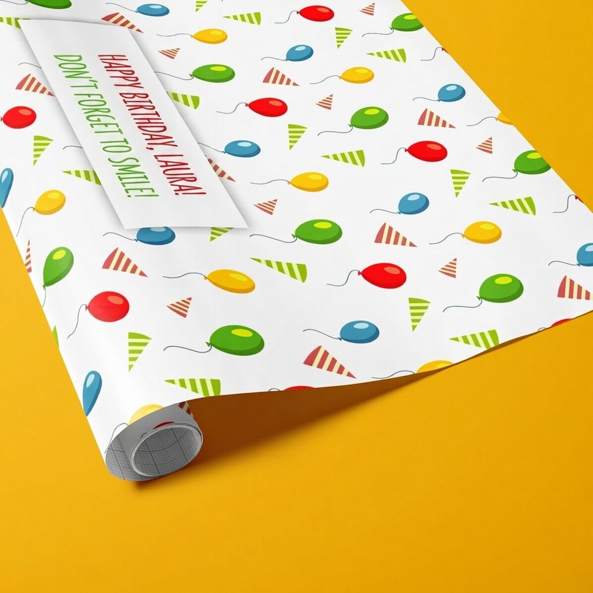 Personalised gift wrapping paper - birthday design