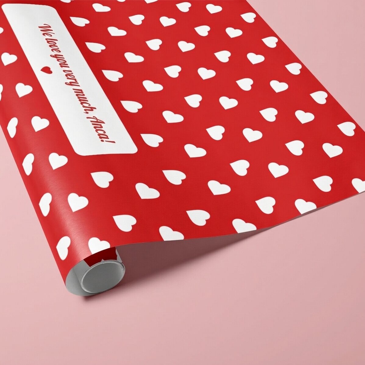 Personalised gift wrapping paper - heart pattern