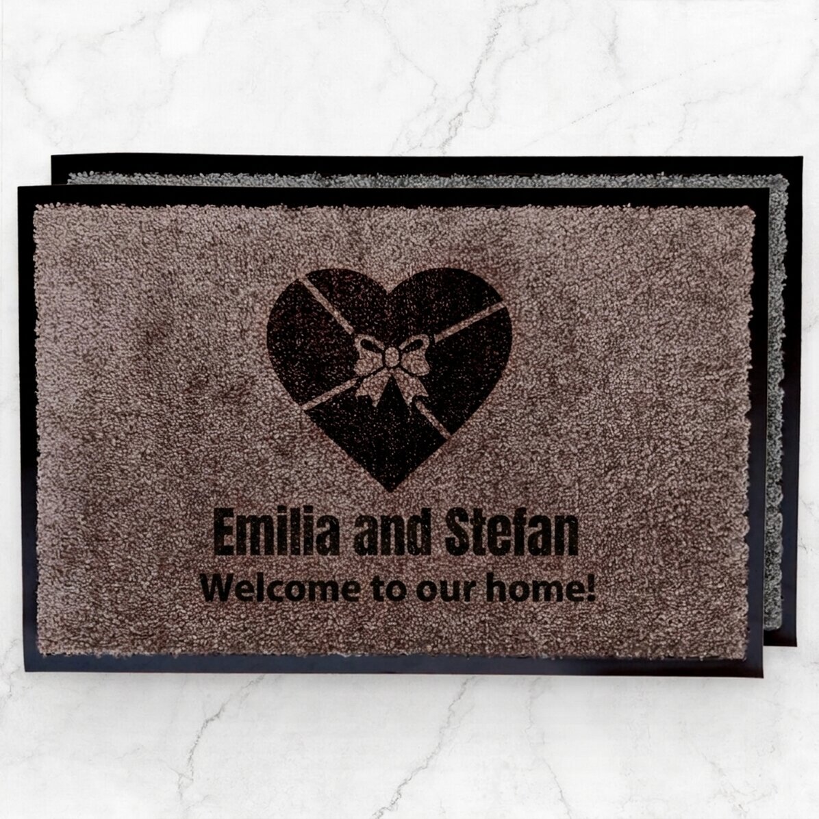 Customised indoor entrance mat for couples