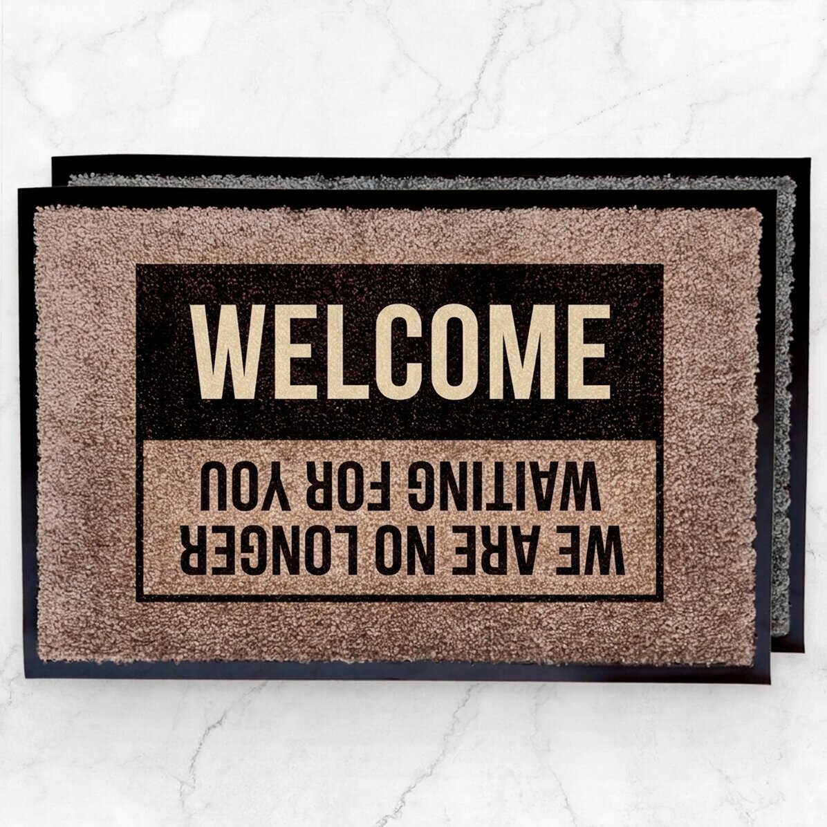 Customised indoor entrance mat - Welcome, Goodbye