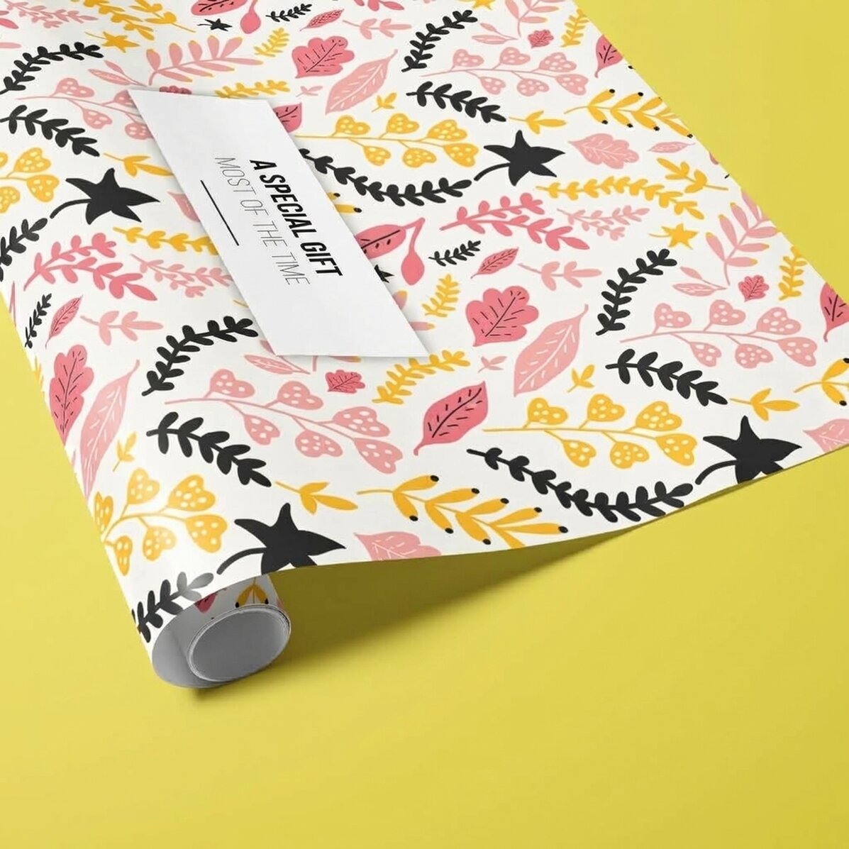 Personalised gift wrapping paper with text - Autumn flowers