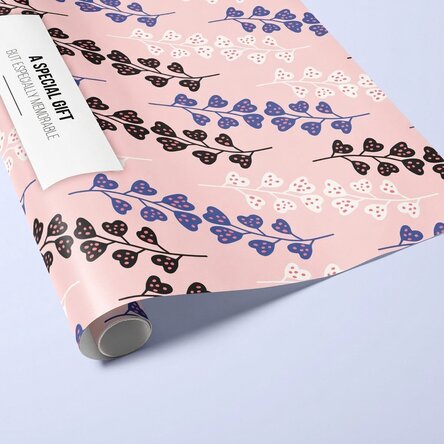 Personalised gift wrapping paper with text - Leaves