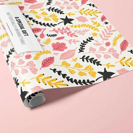 Personalised gift wrapping paper with text - Autumn leaves