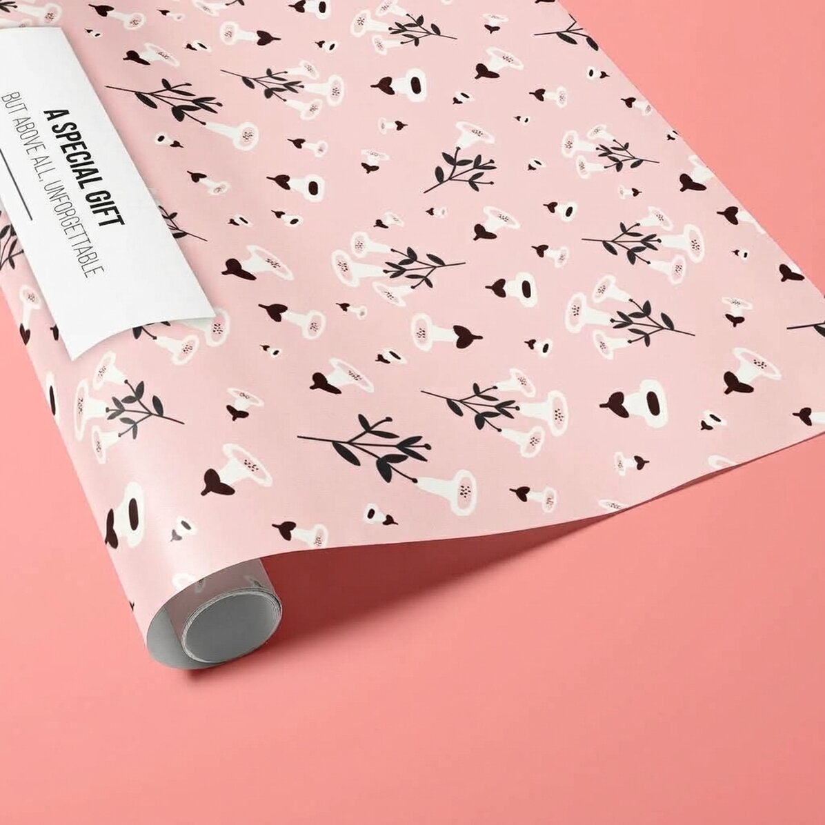 Personalised gift wrapping paper with text - Flowers