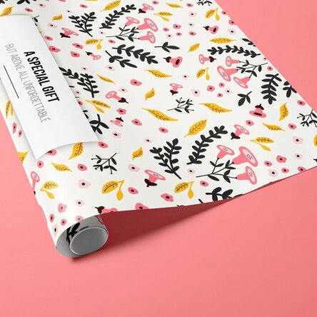 Personalised gift wrapping paper with text - Autumn model