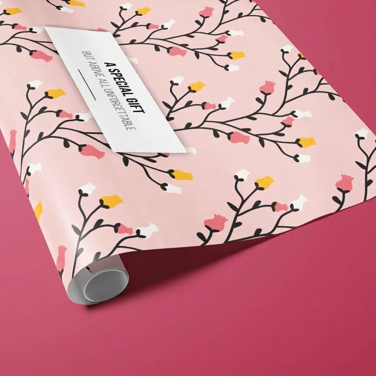Personalised gift wrapping paper with text in a border - Autumn design