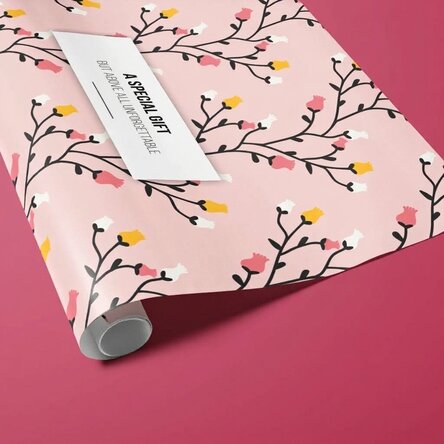 Personalised gift wrapping paper with text in a border - Autumn design