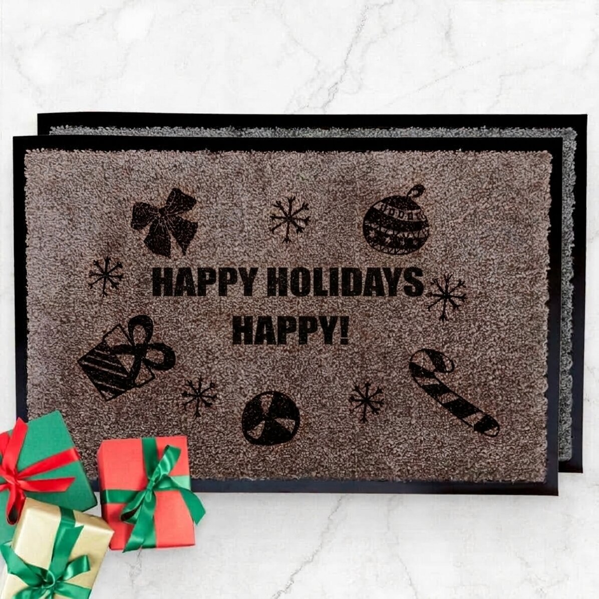 Customised indoor entrance mat - Happy holidays!