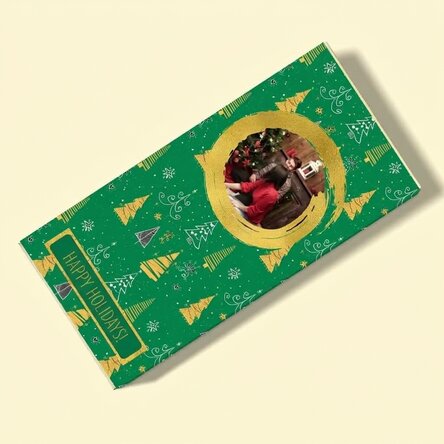 Personalised Christmas chocolate - Green Pattern