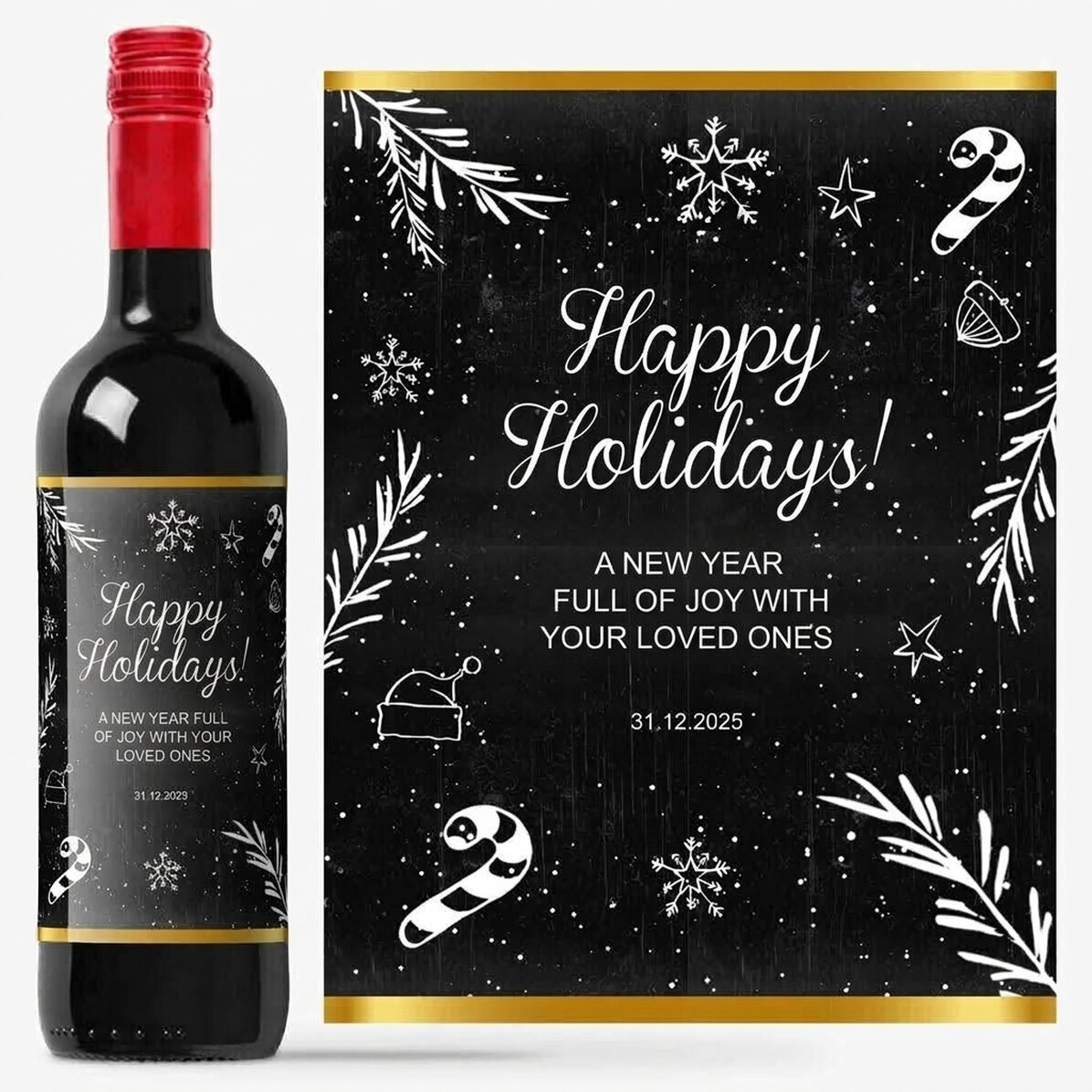 Personalised wine - Christmas Time