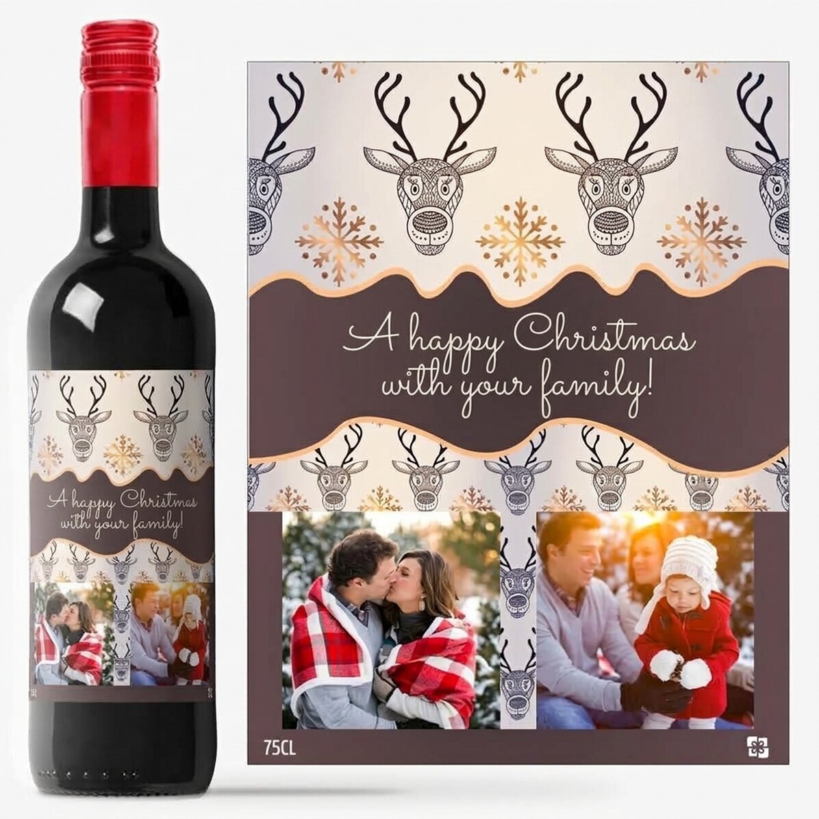 Golden Antlers Personalised Wine