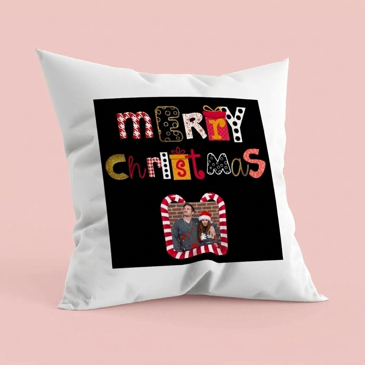 Personalised cushion with photo - Merry Christmas