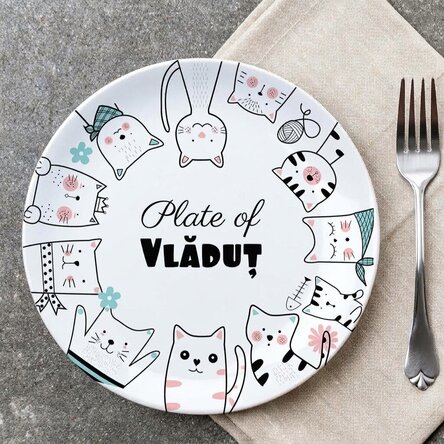 Personalised plate with text - Cartoons