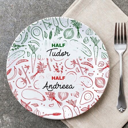 Personalised plate with text - Half