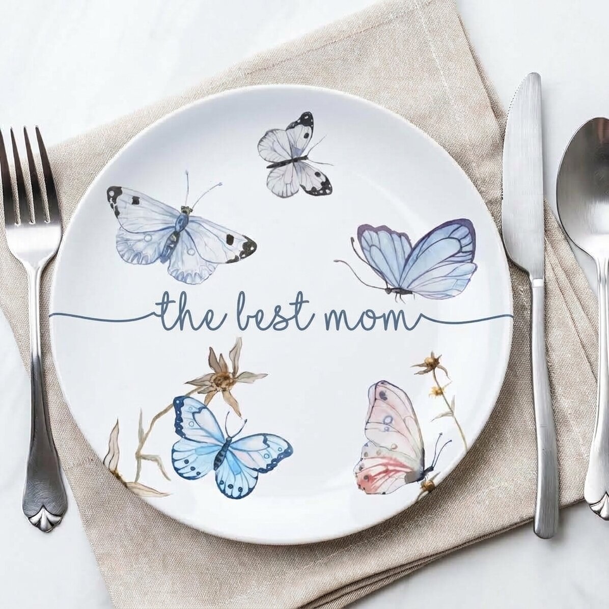 Personalised plate with text - Butterflies