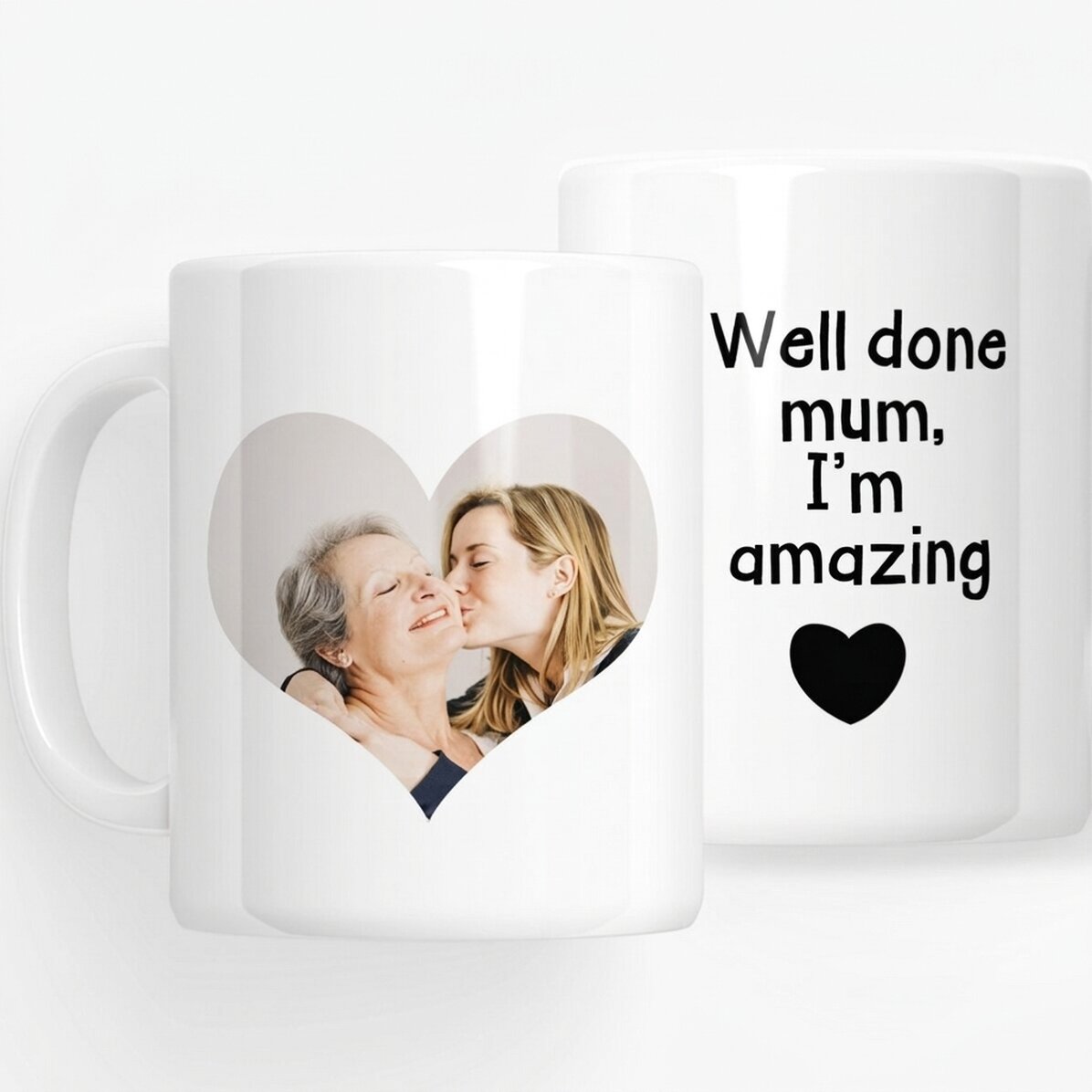 Personalised mug with photo and text - Well done mum
