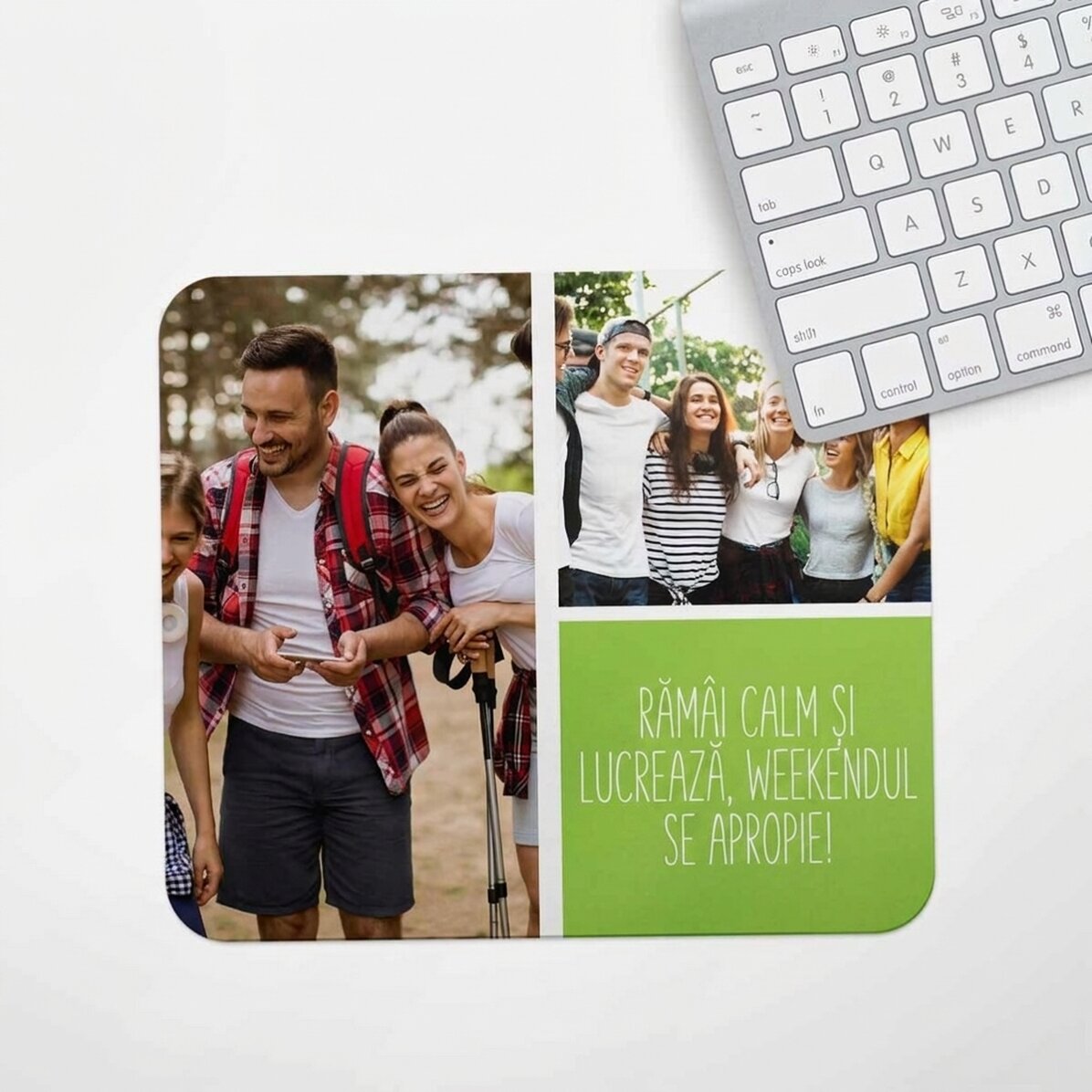 Personalised mouse pad with two photos and text