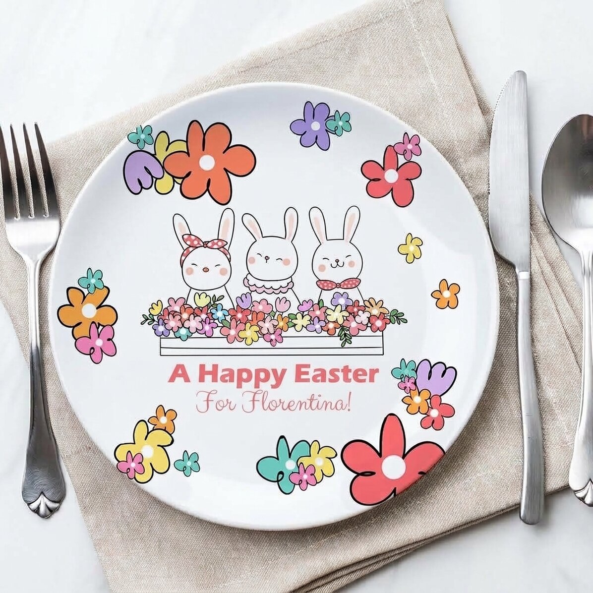 Personalised plate with text - Easter