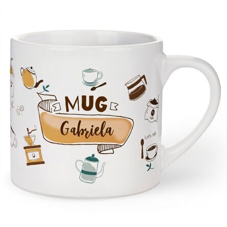 Personalised espresso cup with text - Life begins after coffee