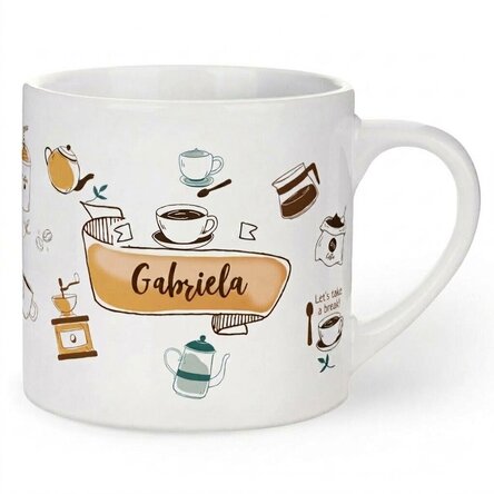 Personalised espresso cup with text - Life begins after coffee