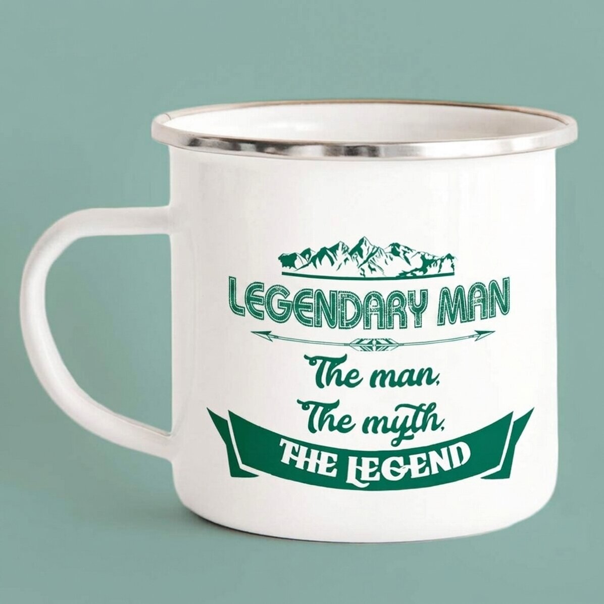Personalised enamel metal mug with name - The Legend