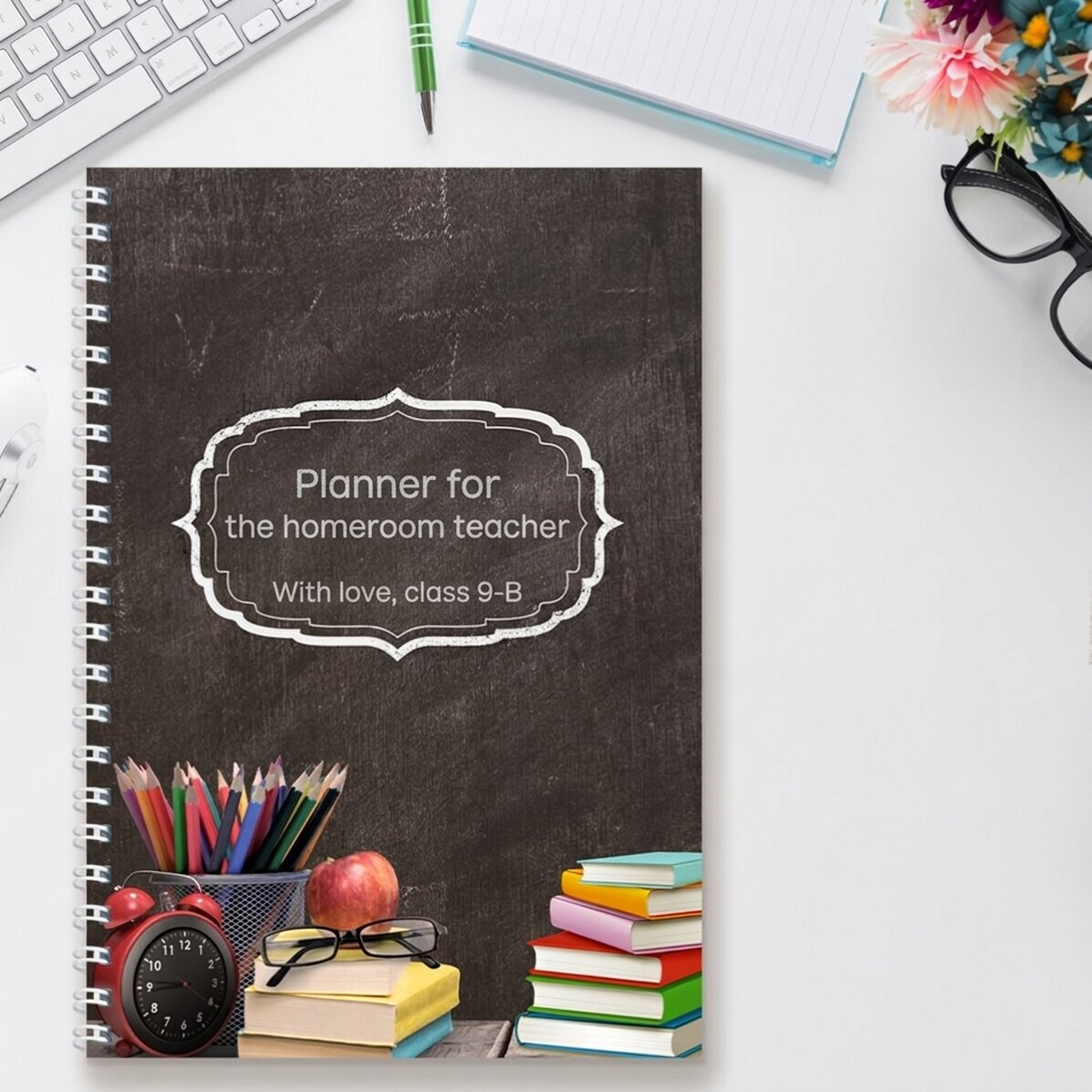 Personalised notebook with text - For teachers