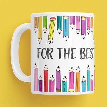 Personalised mug with text - Coloured pencils