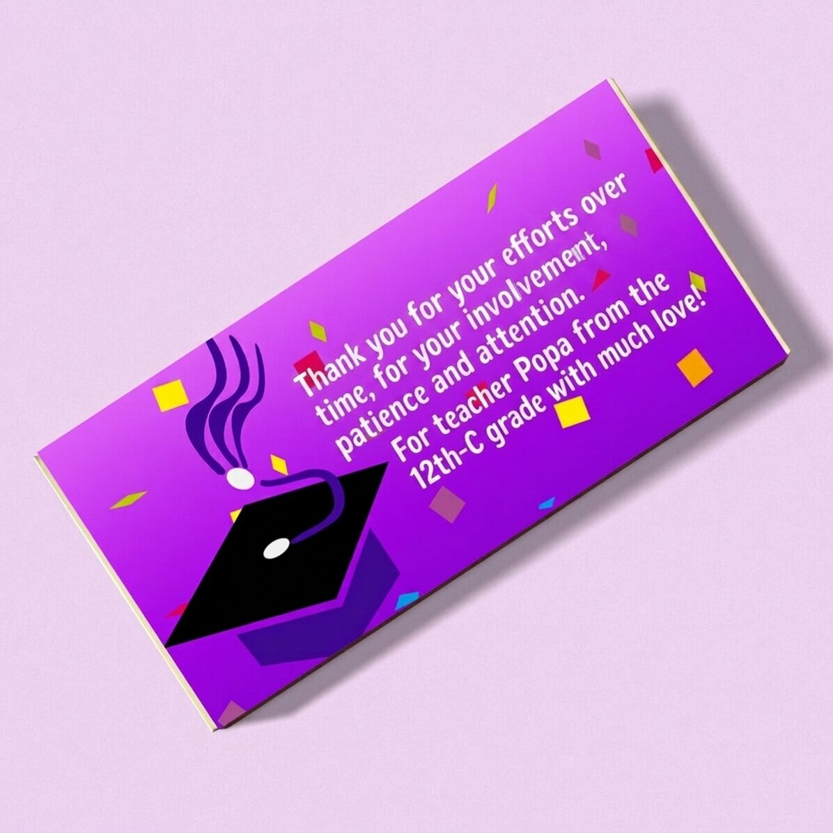 Personalised chocolate with text - Graduation