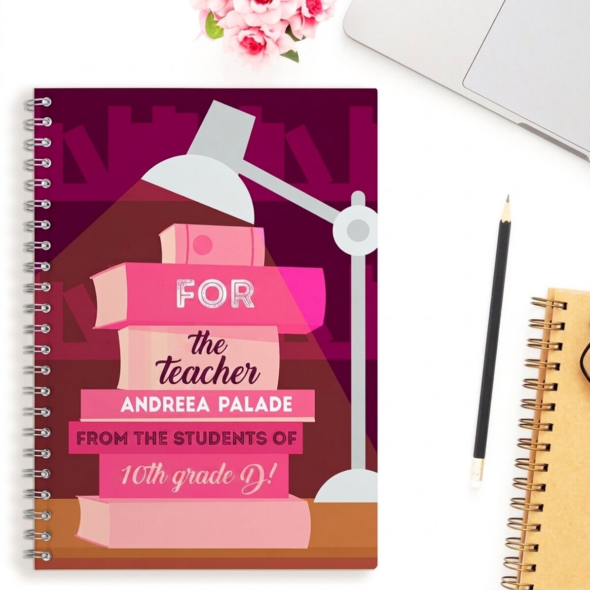 Personalised notebook with 5 texts