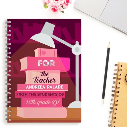 Personalised notebook with 5 texts