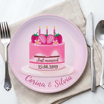 Personalised plate with text - Just married