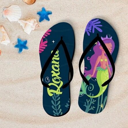 Personalised flip-flops with name - Mermaid