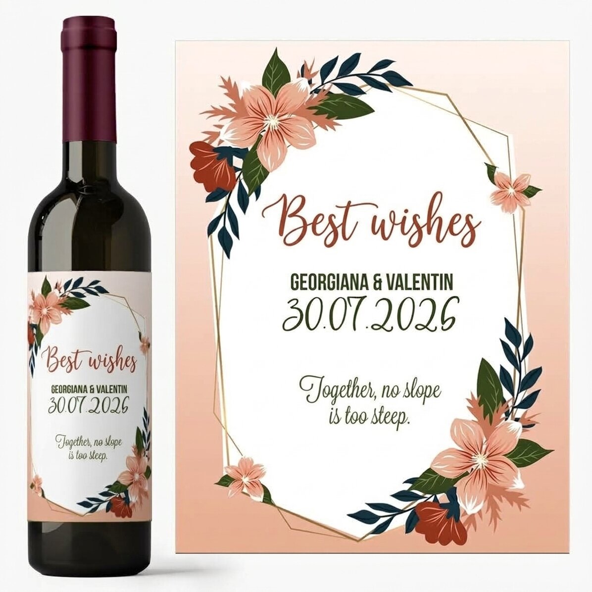 Personalised wine with text - Wedding