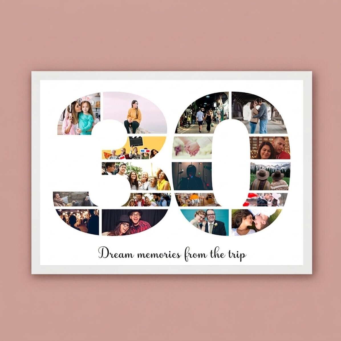 Personalised landscape picture with photos and text - 30