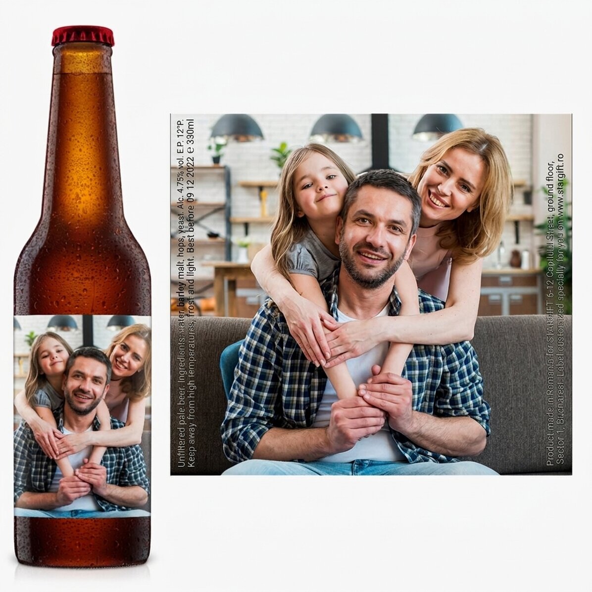 Personalised beer with photo