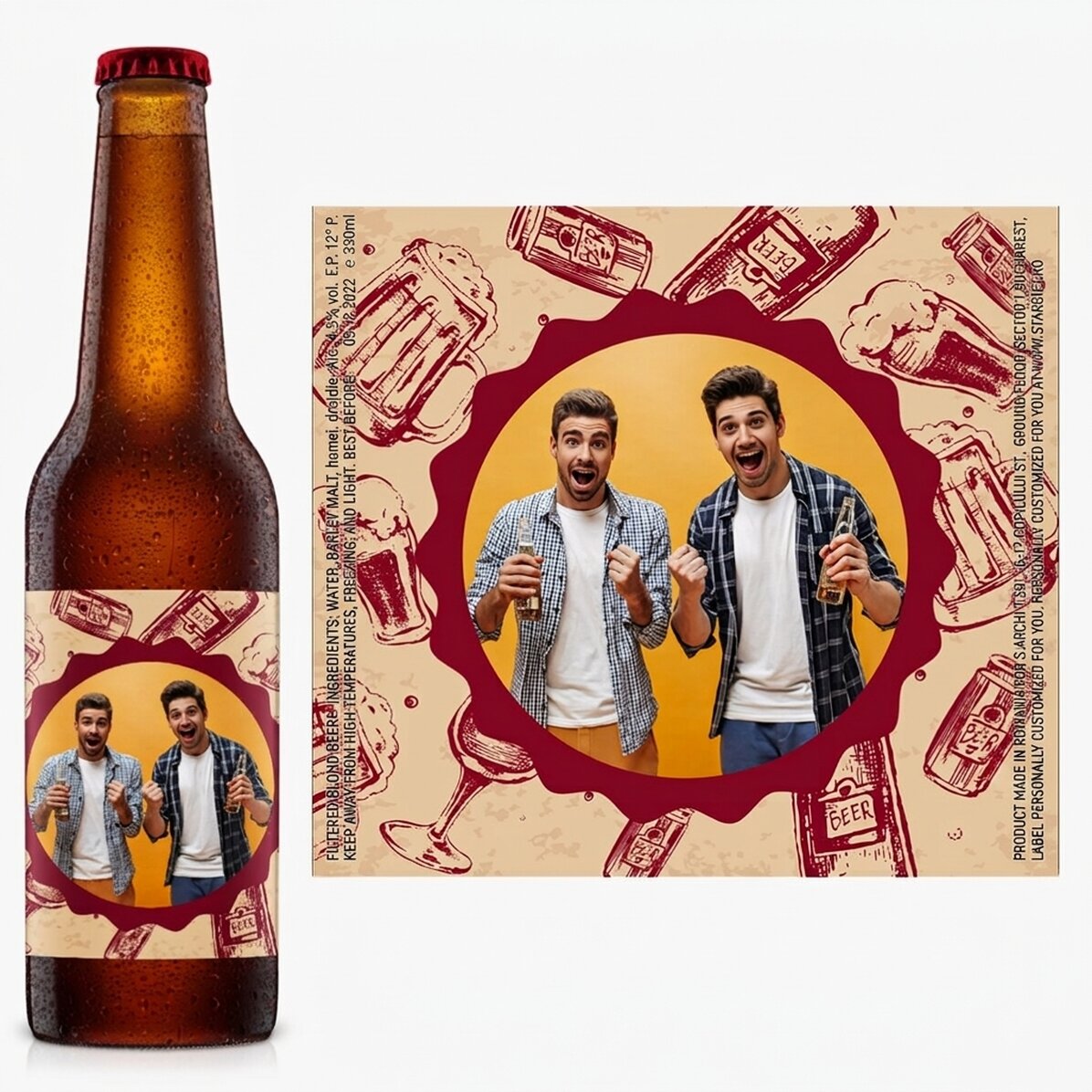 Personalised beer with a photo