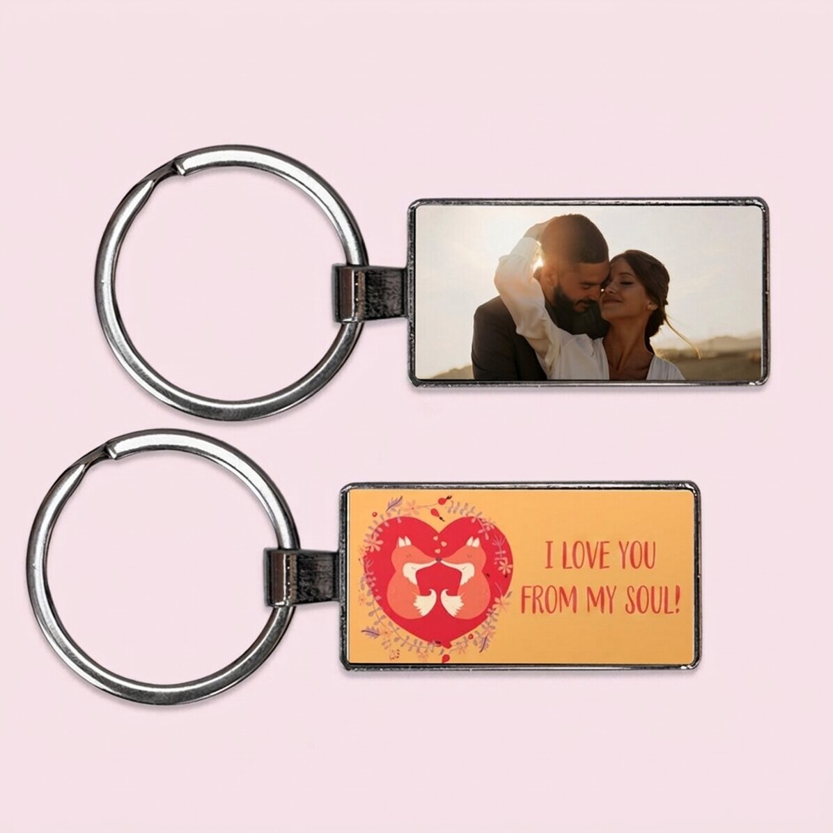 Personalised keyring with a photo and text - Vulpite